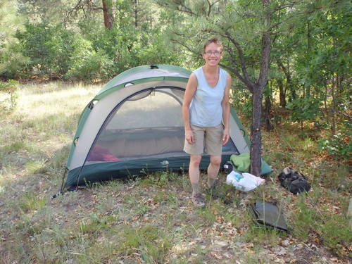 GDMBR: We picked our site wisely to keep the tent in the sun's shadow.